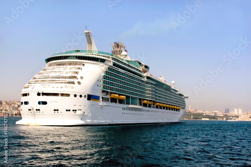 Luxury cruise ship in Bosporus  Istanbul