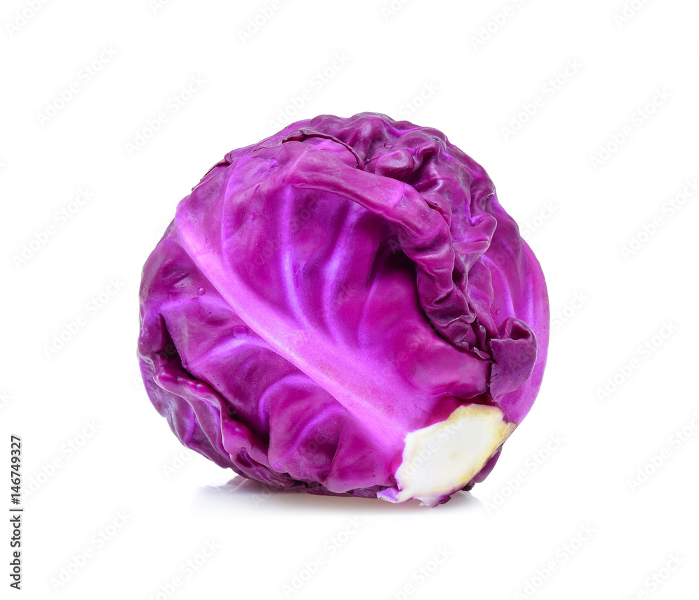 Purple cabbage on white background. Purple cabbage on white background.