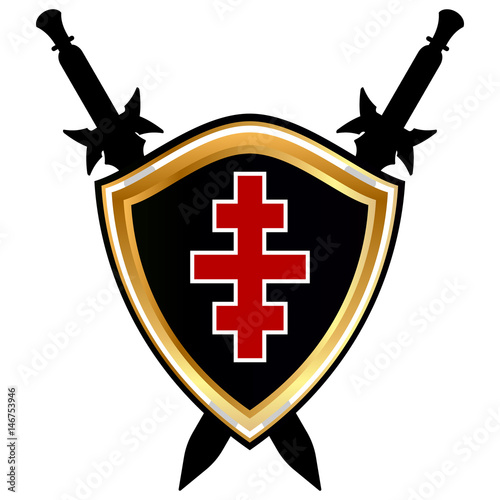 Templar Shield  vector icon.