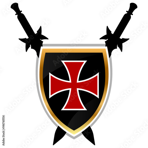 Templar Shield  vector icon.