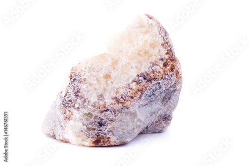 macro mineral stone hedenbergite on a white background photo