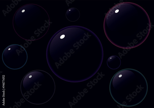 Bubbles on black background
