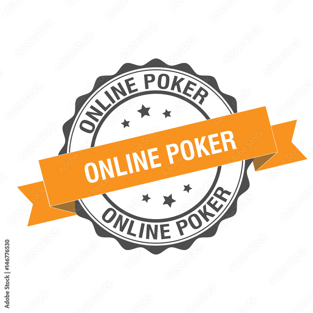 Fototapeta premium Online poker stamp illustration