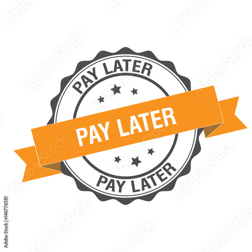 Pay later  stamp illustration