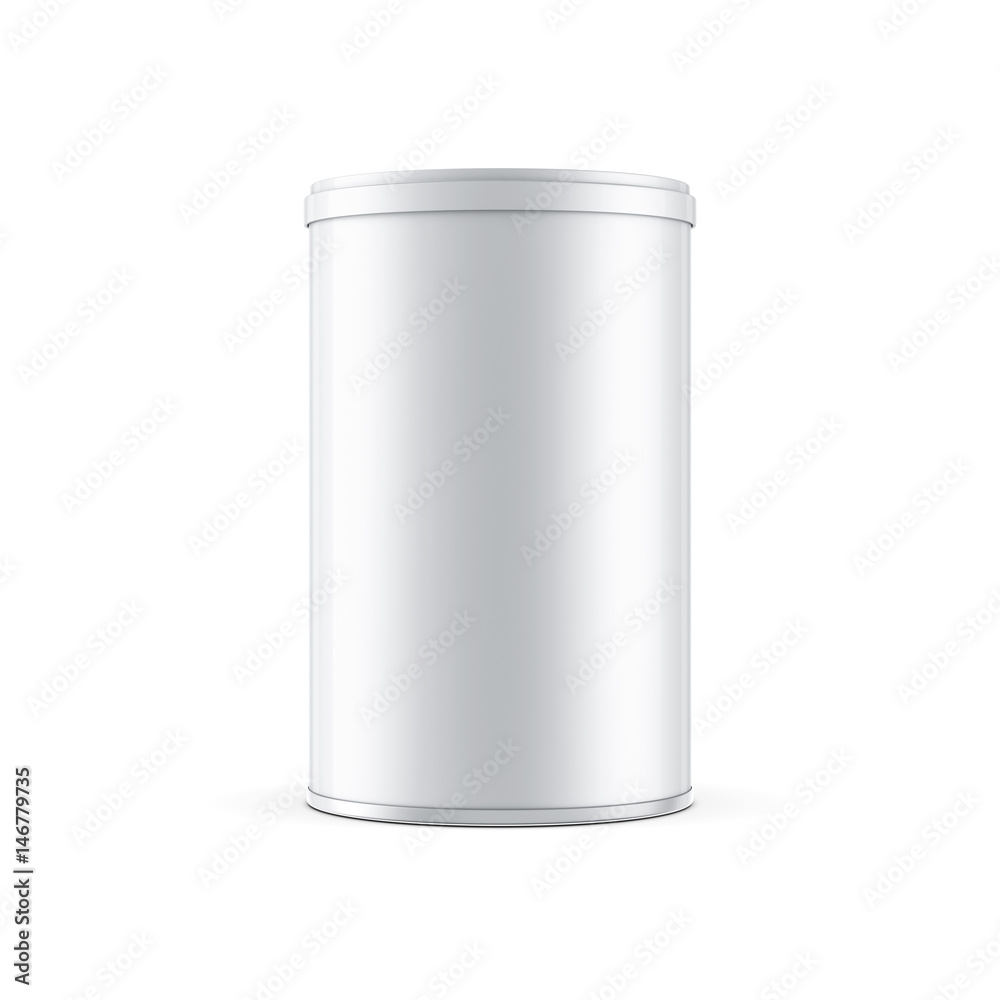White metal Tin can packaging Mockup for baby food, 3d rendering White metal Tin can packaging Mockup for baby food, 3d rendering
