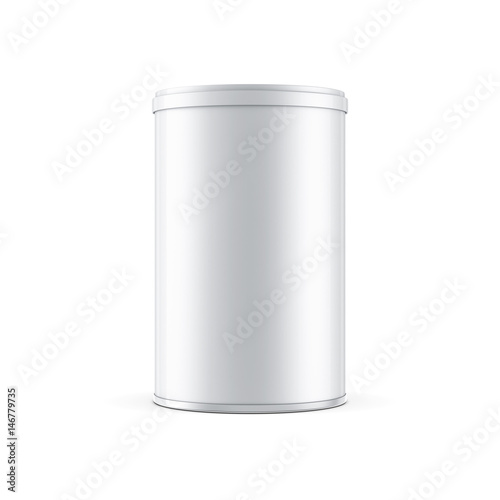 Wallpaper Mural White metal Tin can packaging Mockup for baby food, 3d rendering Torontodigital.ca