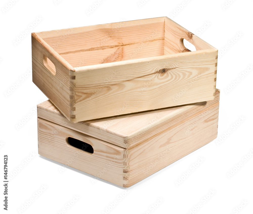wooden box isolated wooden box isolated