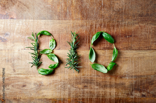 A Symbol of Organic Food made from Fresh Herbs