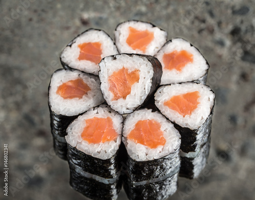 Mini roll with salmon