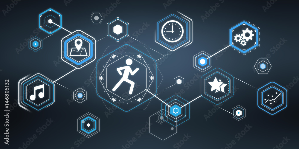 3D rendering runnig app modern interface 3D rendering runnig app modern interface
