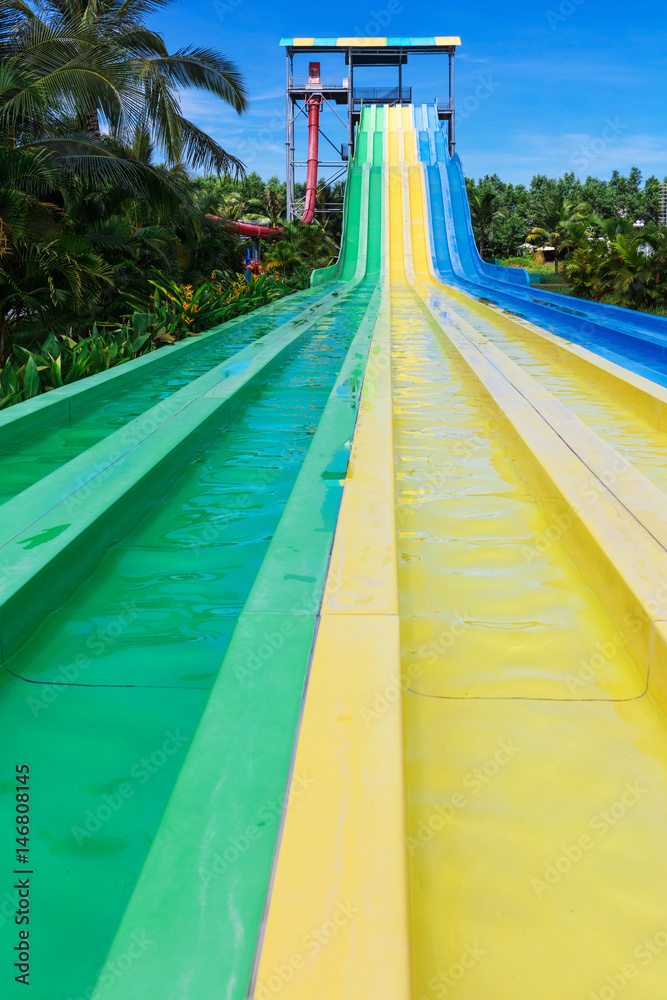 tropical waterpark on a sunny day tropical waterpark on a sunny day