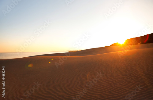 sunset in sand desert, Cyprus
