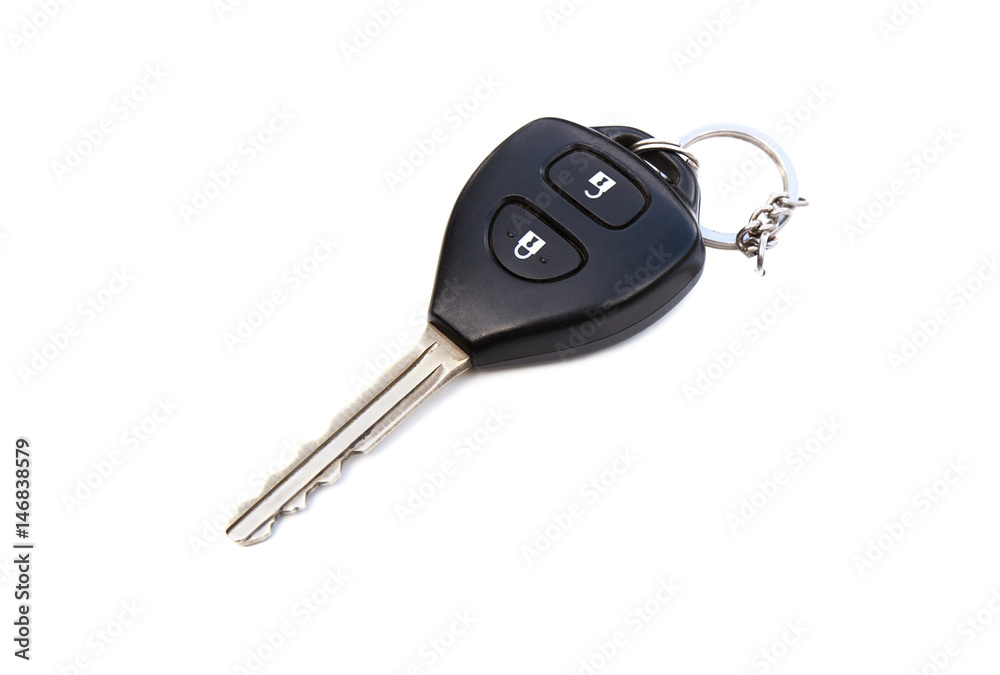 Key car remote control isolated on white Key car remote control isolated on white