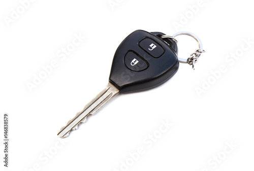 Key car remote control isolated on white