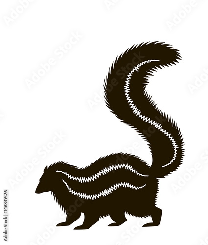 silhouette of a standing skunk
