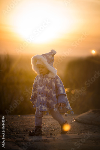 Child at sunset