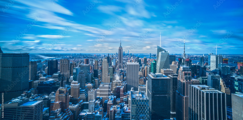 New York panoramic view from top of the Rockefeller