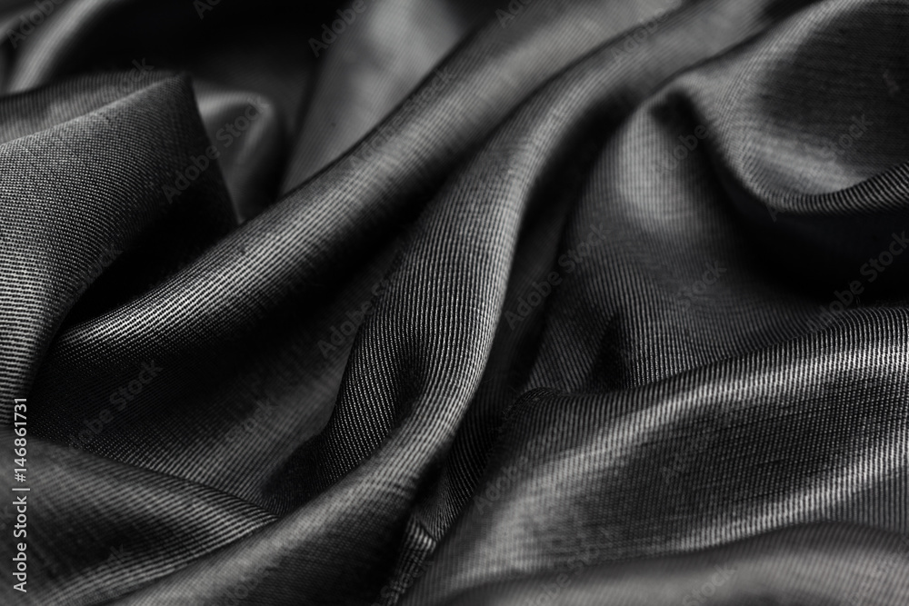 Black silk fabric background Black silk fabric background