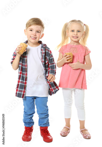Cute little children eating...