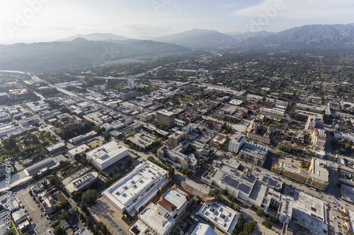 Aerial view of Pasadena in Los Angeles County, California.