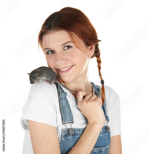 Teenager girl with funny ra...