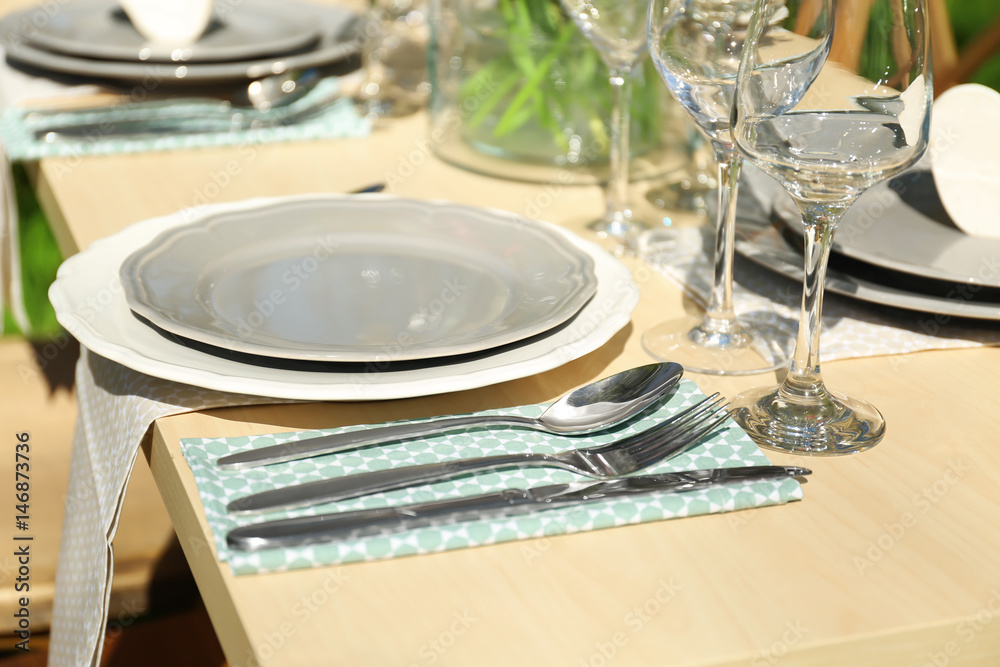 Fototapeta premium Beautiful table setting, closeup