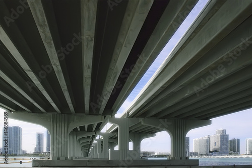 Under the big bridge in Miami