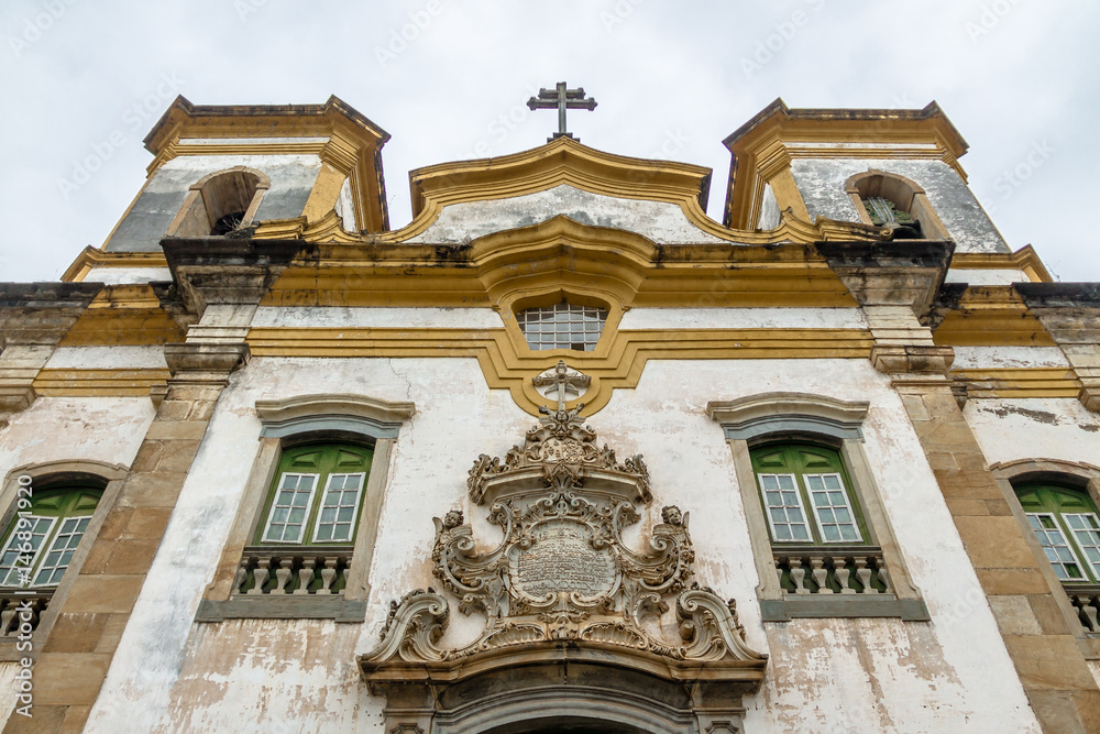 Fototapeta premium Sao Francisco de Assis Church Facade detail - Mariana, Minas Gerais, Brazil