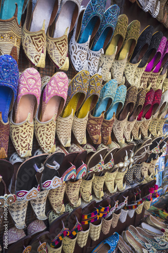 colorful shoes in souk Dubai