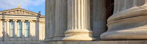 Greek marble pillars infront of a classical building