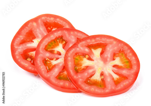 Slice tomato isolated on the white background