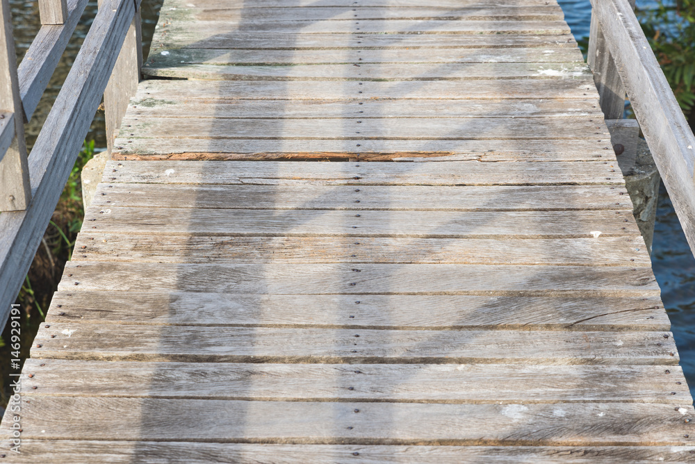 Fototapeta premium Old wooden bridge brown background