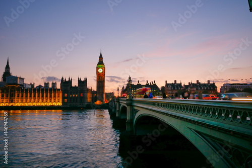 Big Ben and Westminster abbey in London, England photo