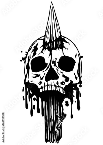 skull with stake