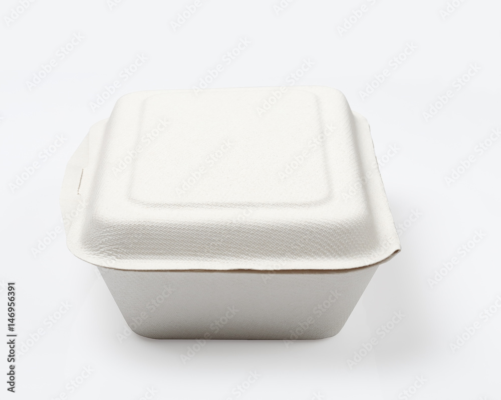 Natural fiber eco food box isolated on white with clipping path Natural fiber eco food box isolated on white with clipping path