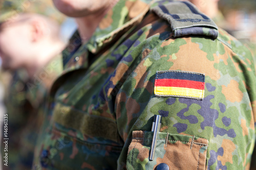 german flag on german army uniform photo