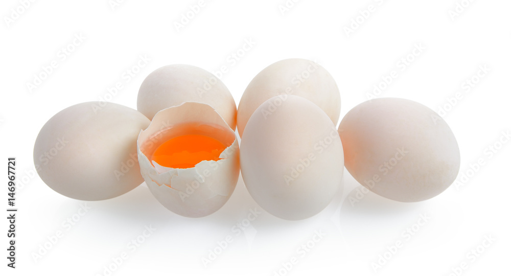 Duck eggs on white background Duck eggs on white background