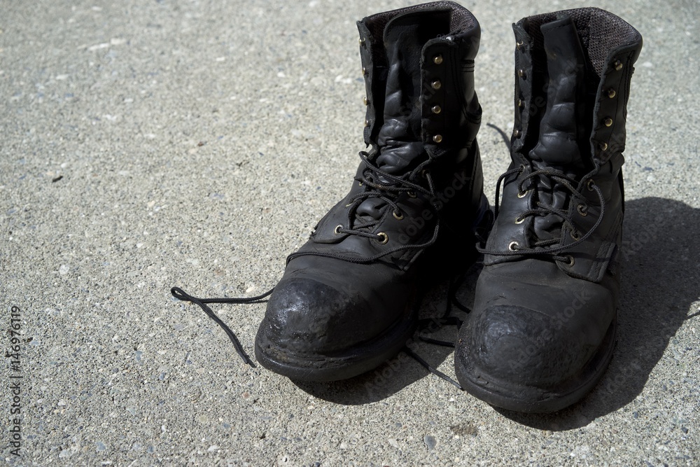 Boots on concrete 