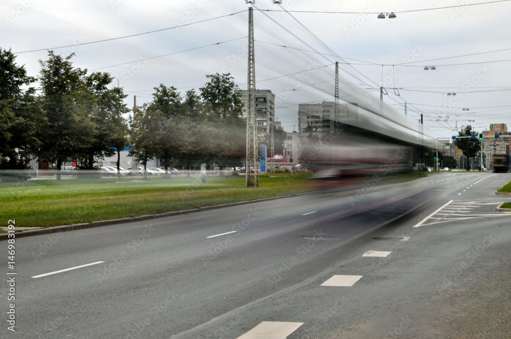 Abstract urban landscape. Transport dynamics in the streets. Abstract urban landscape. Transport dynamics in the streets.