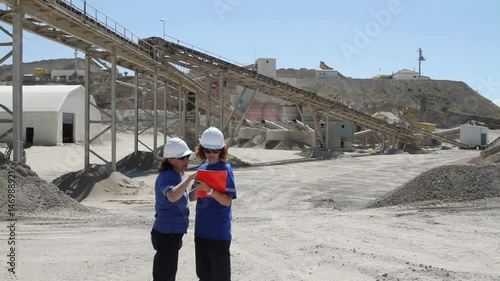 women engineer at open pit 