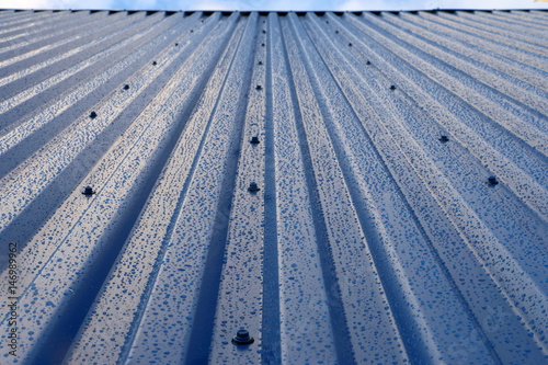 the roof is sheet metal construction of the rain drops