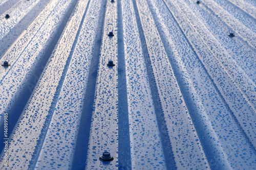 the roof is sheet metal construction of the rain drops