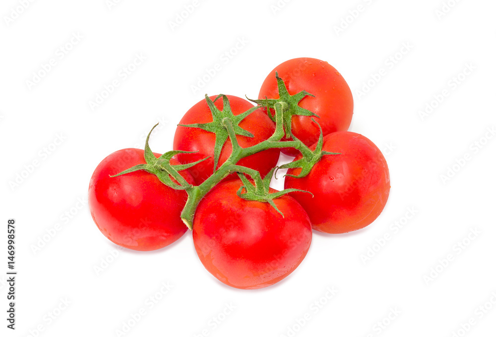Branch of the ripe red tomatoes closeup Branch of the ripe red tomatoes closeup