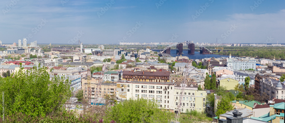 Panorama of the historic neighborhood of Kiev Podil