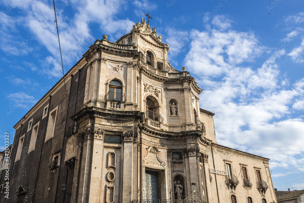 Saint Placidus Church in Catania on Sicily Island, Italy