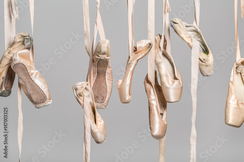 Hanging ballet shoes