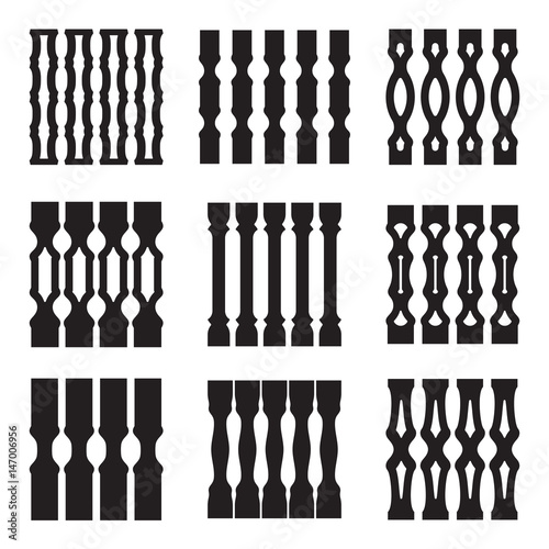 Collection of decorative patterns. Geometric and ethnic decor elements. Vector. Isolated.