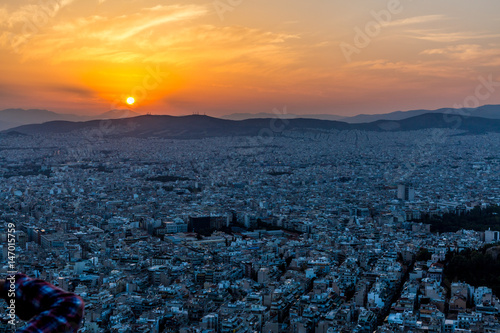 Athen bei Sonnenuntergang, Griechenland