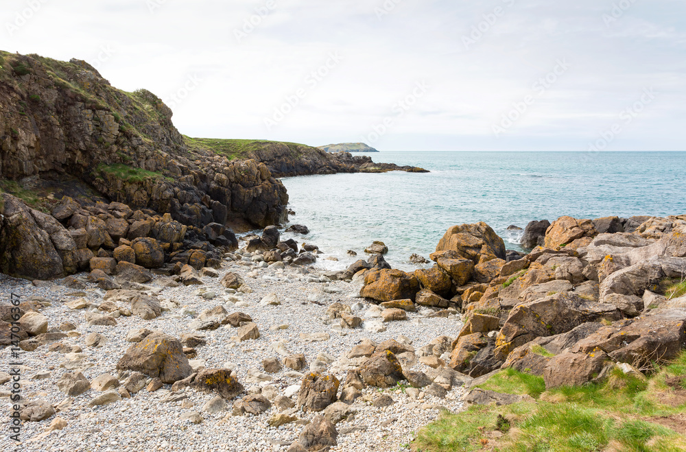 Rocky bay close to Cemaes Bay in Anglesey, North Wales