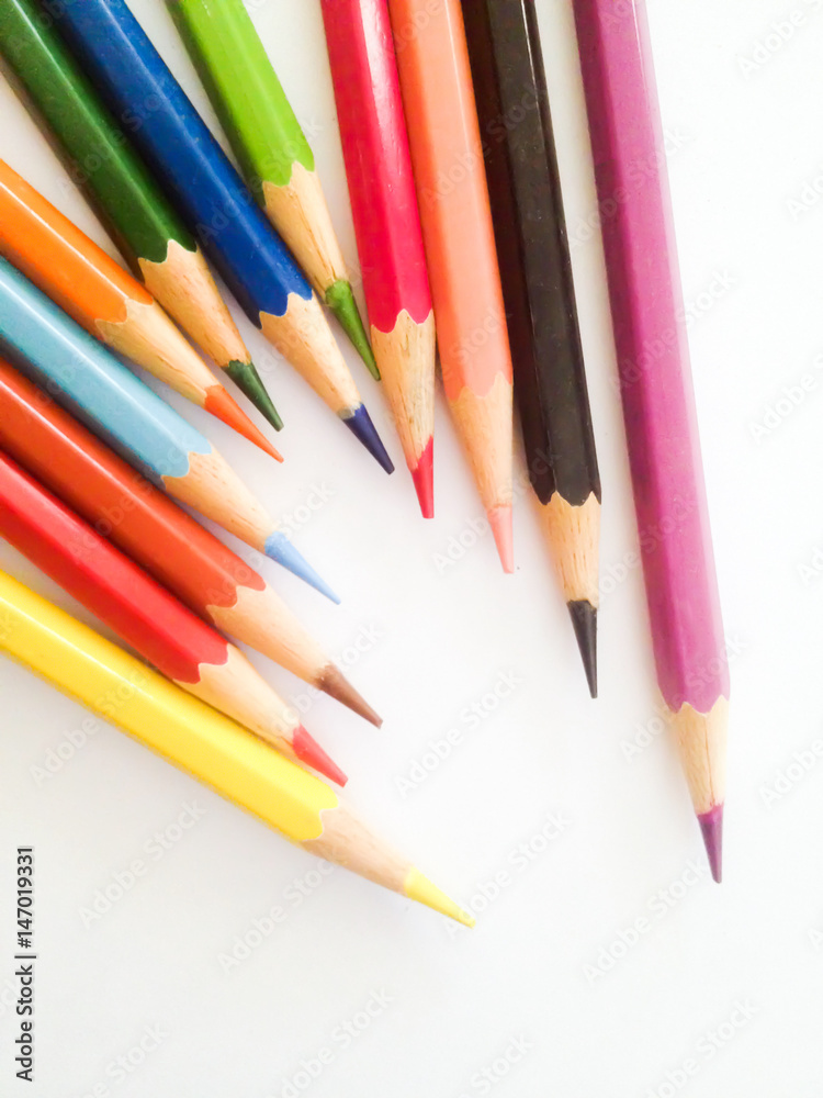 pencil color on white background isolate pencil color on white background isolate